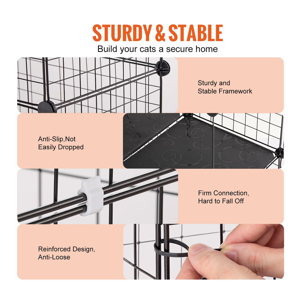 4-Tier Metal Wire Cat Cage with Hammock Ramp B559