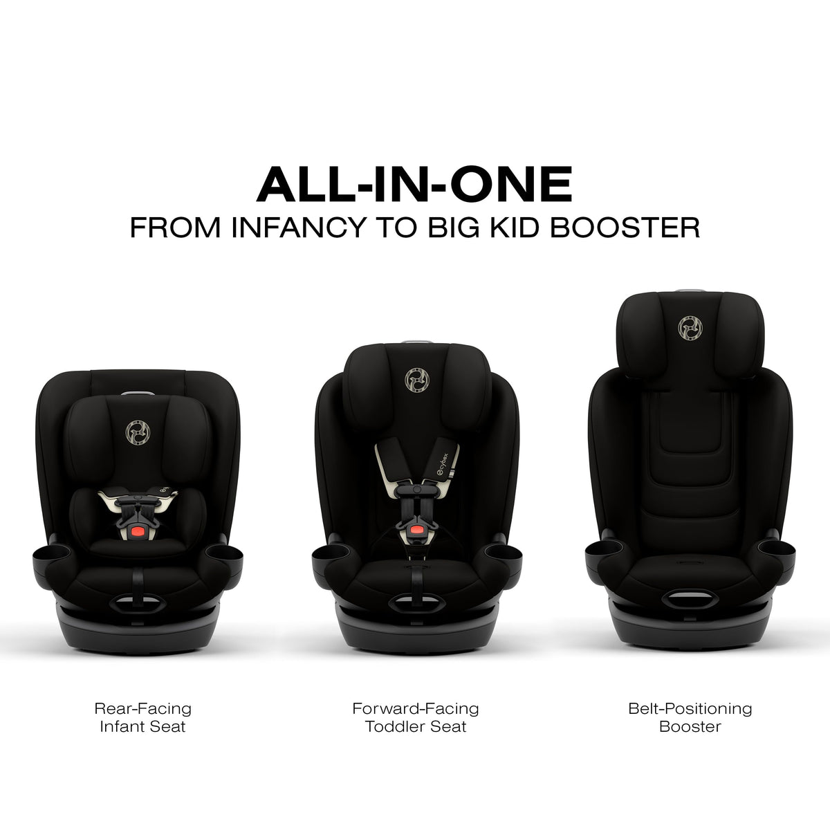 Black 360 Rotating Convertible Car Seat T9572