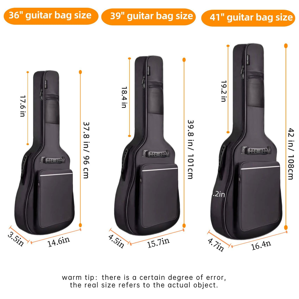 3/4 Size 36 Inch Acoustic Guitar Case Soft Padded Waterproof Gig Bag W997