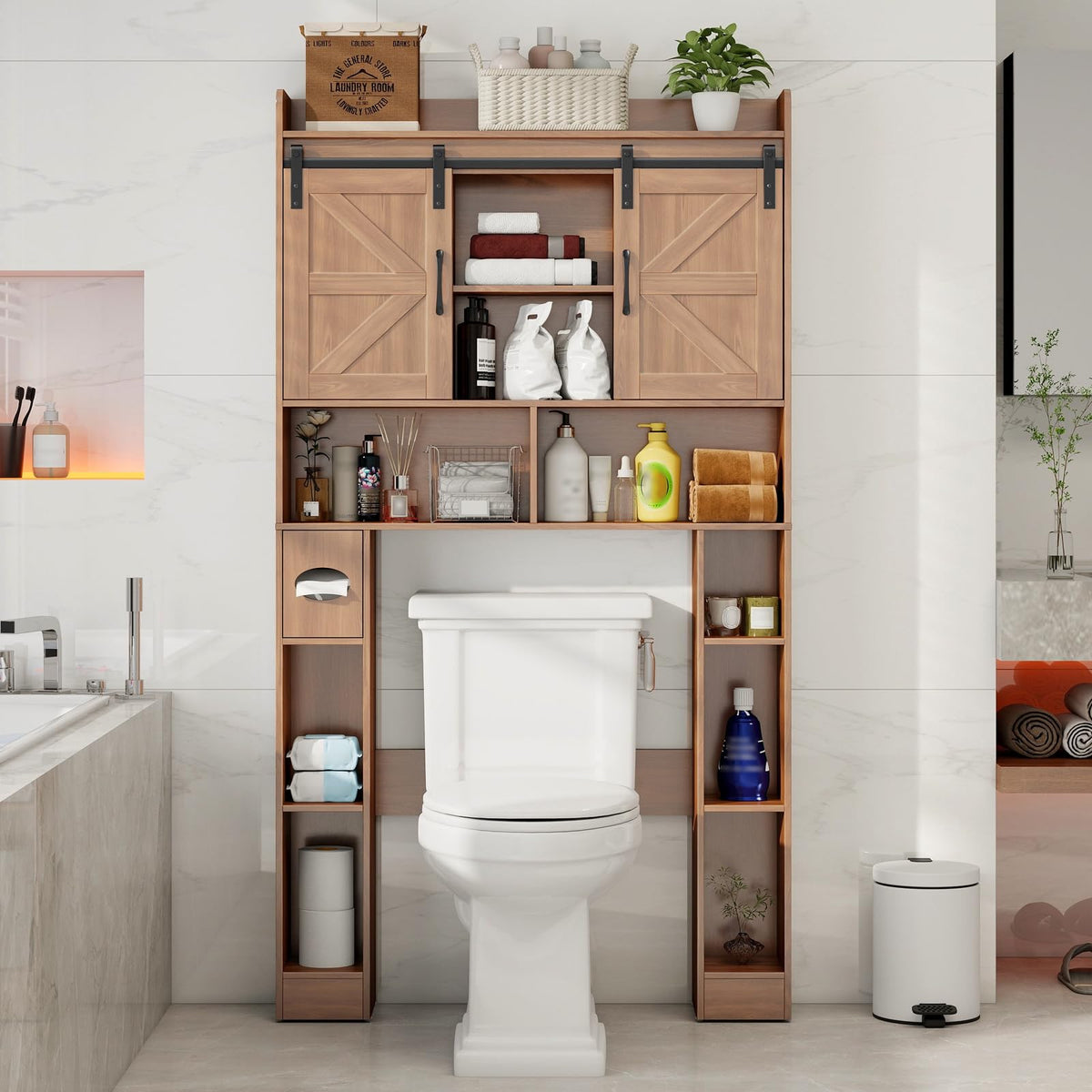 Over The Toilet Cabinet with Sliding Doors N411306