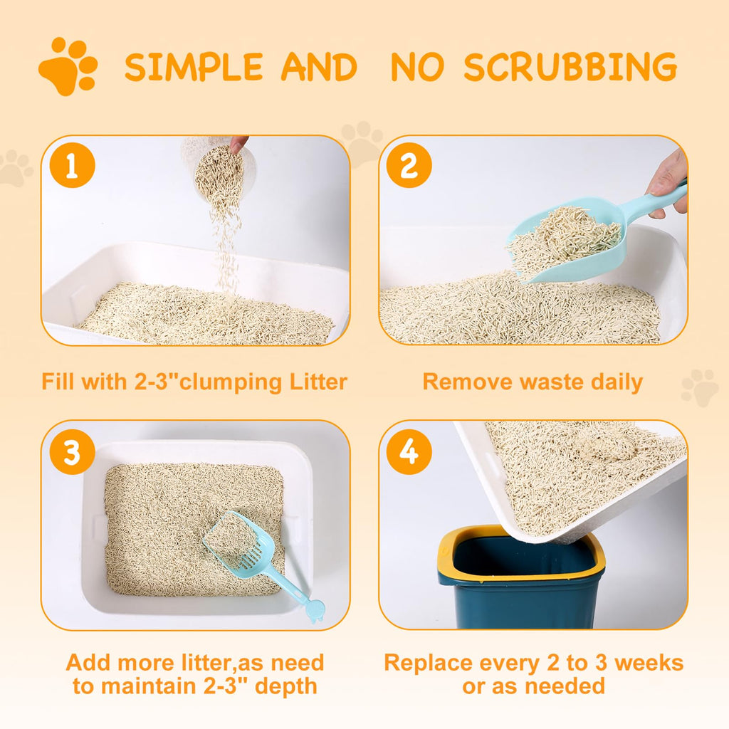 Disposable Cat Litter Boxes White Large 6-Pack T4483