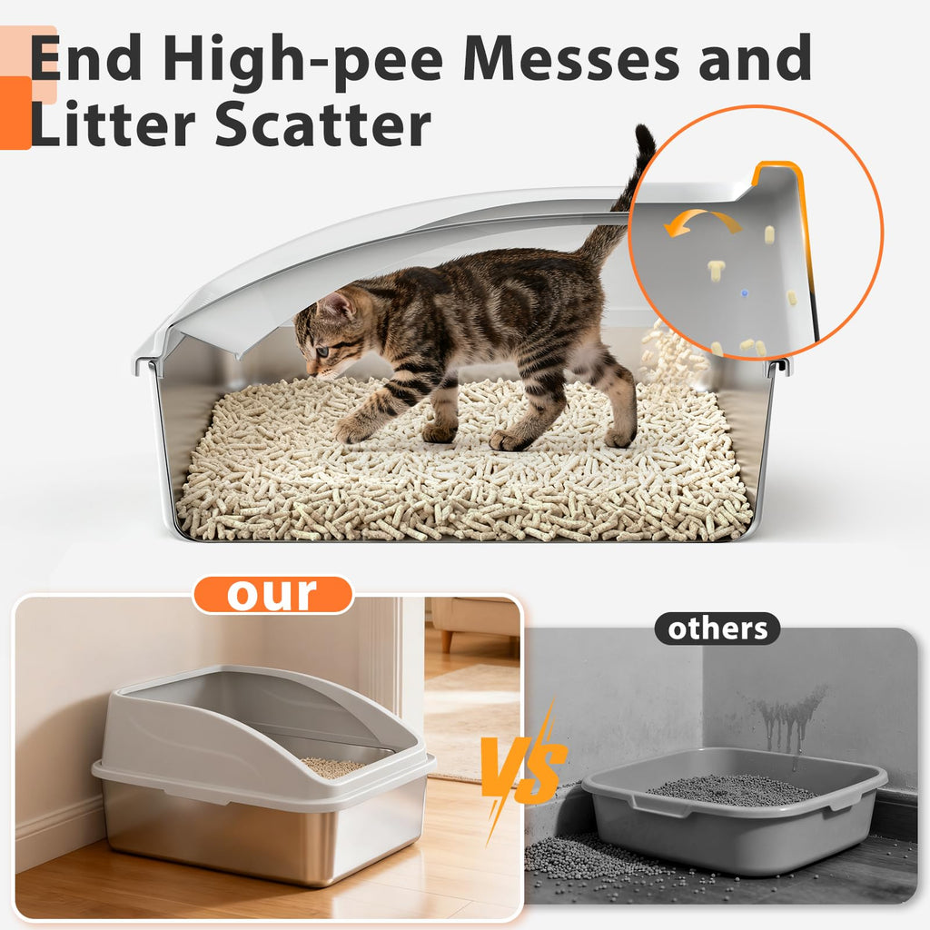 Stainless Steel Litter Box with Lid W78649