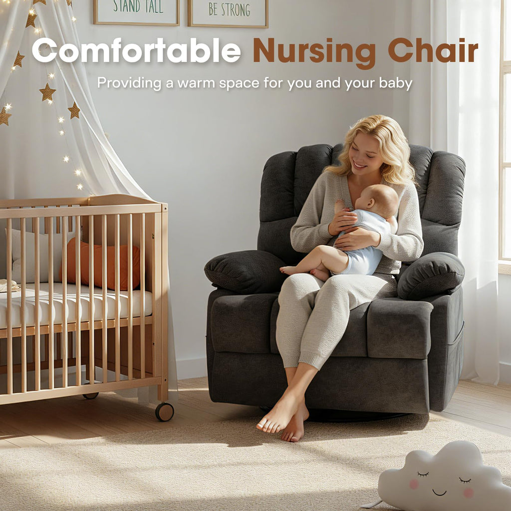Oversized Manual Swivel Rocker Recliner Chair Q253