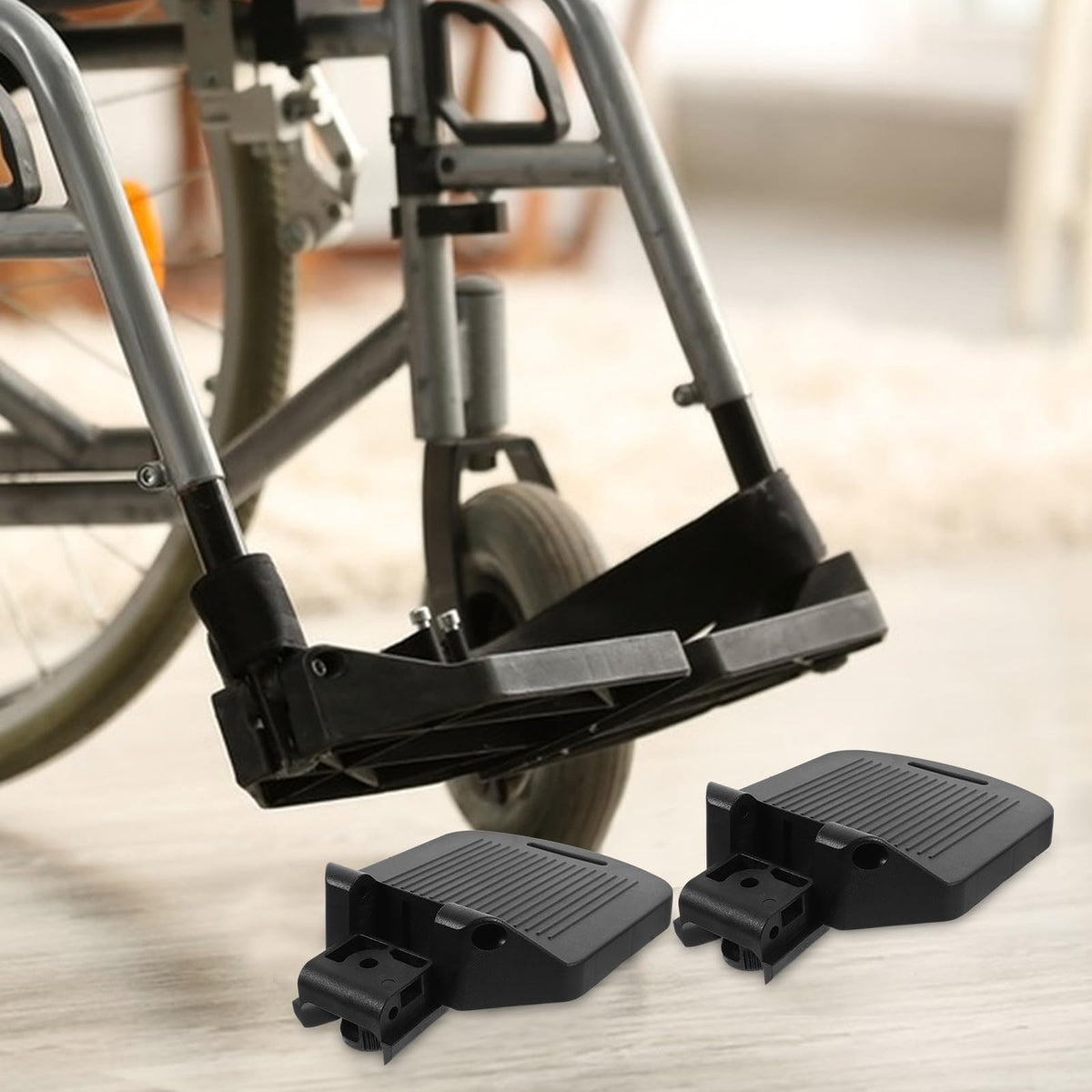 2pcs Adjustable Heavy Duty Wheelchair Footrest P848