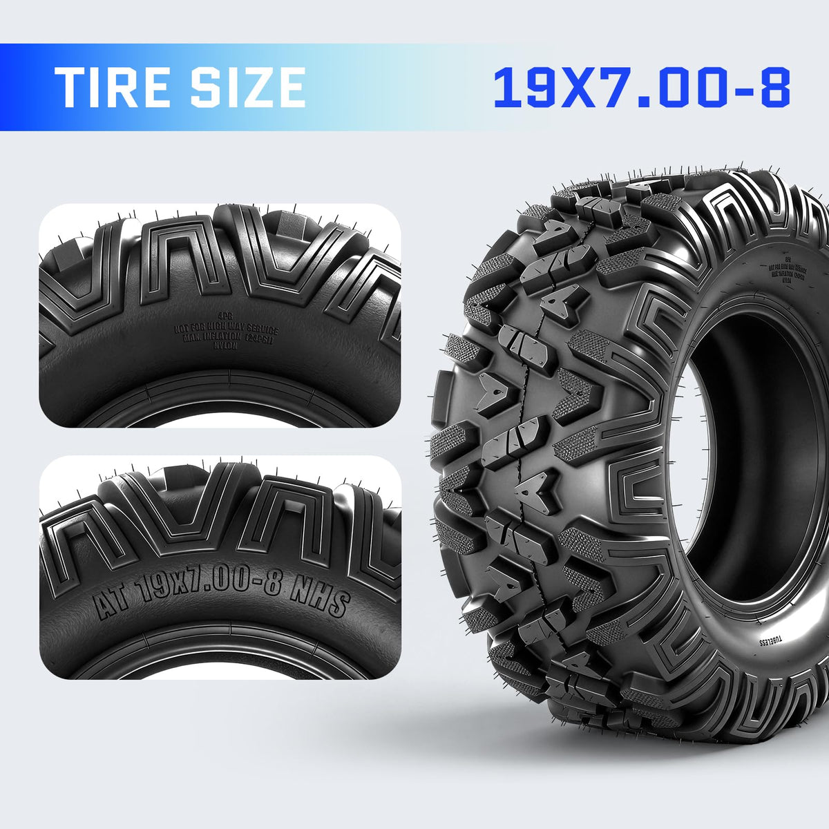 19x7-8 All-Terrain ATV Tires Pack of 2 O401
