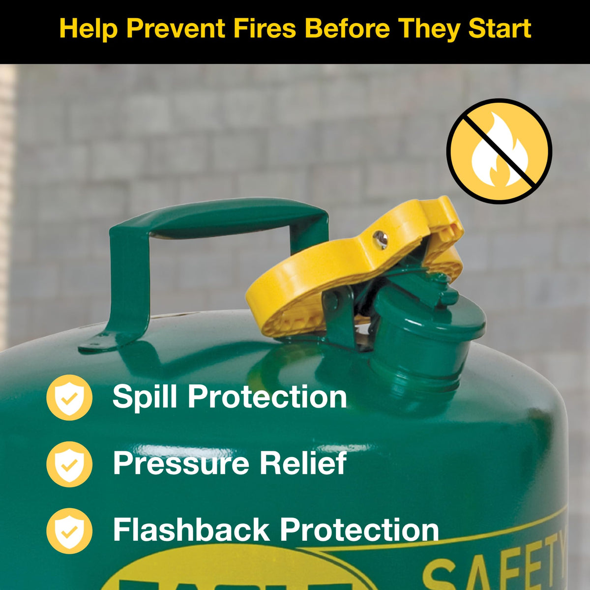 5 Gallon Type I Green Safety Gas Can H624