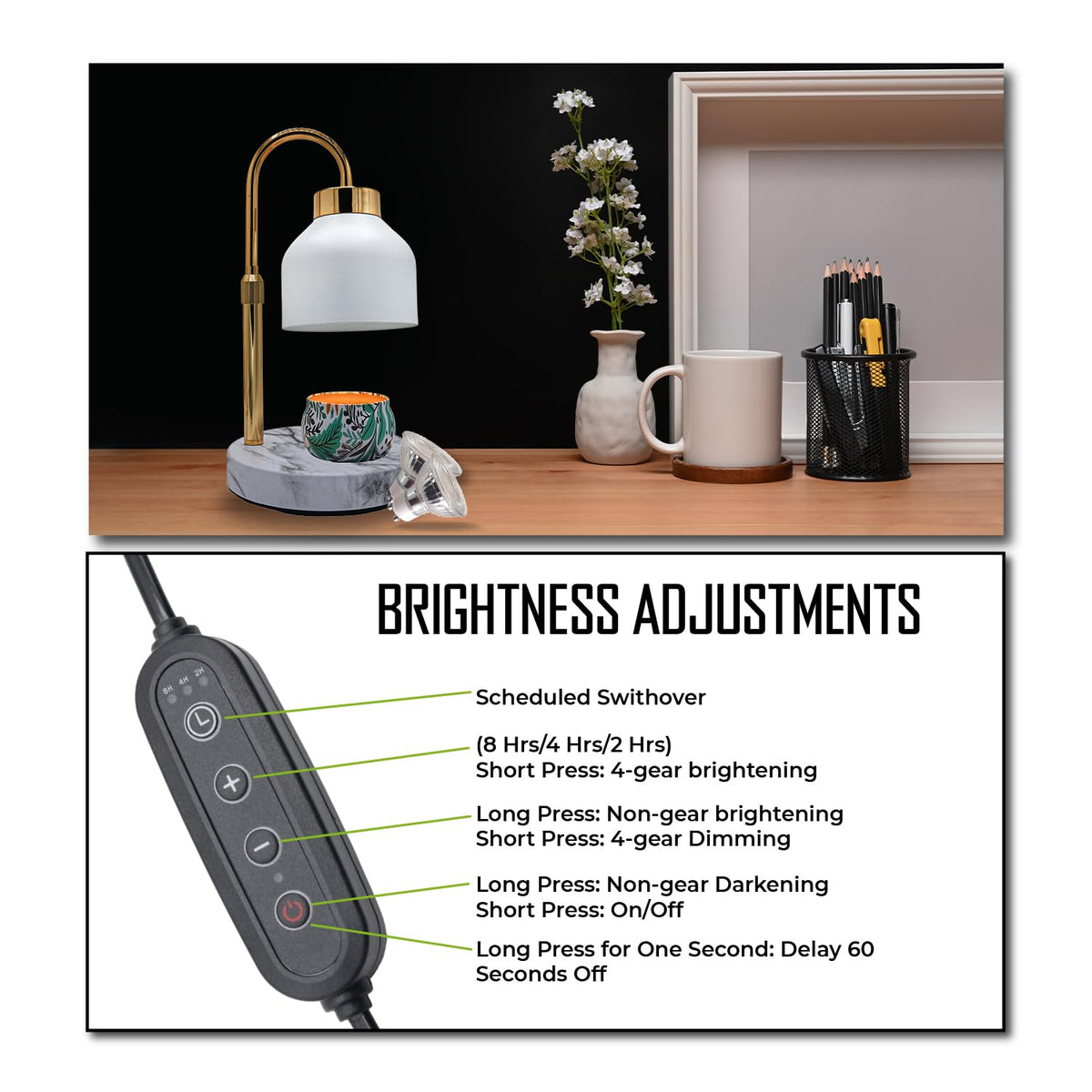 Candle Warmer Lamp with Timer & Dimmer O53311