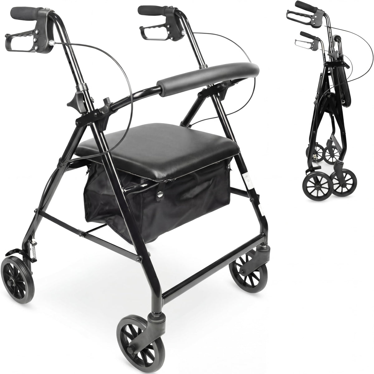 Foldable 4 Wheel Rollator Walker with Seat N35324