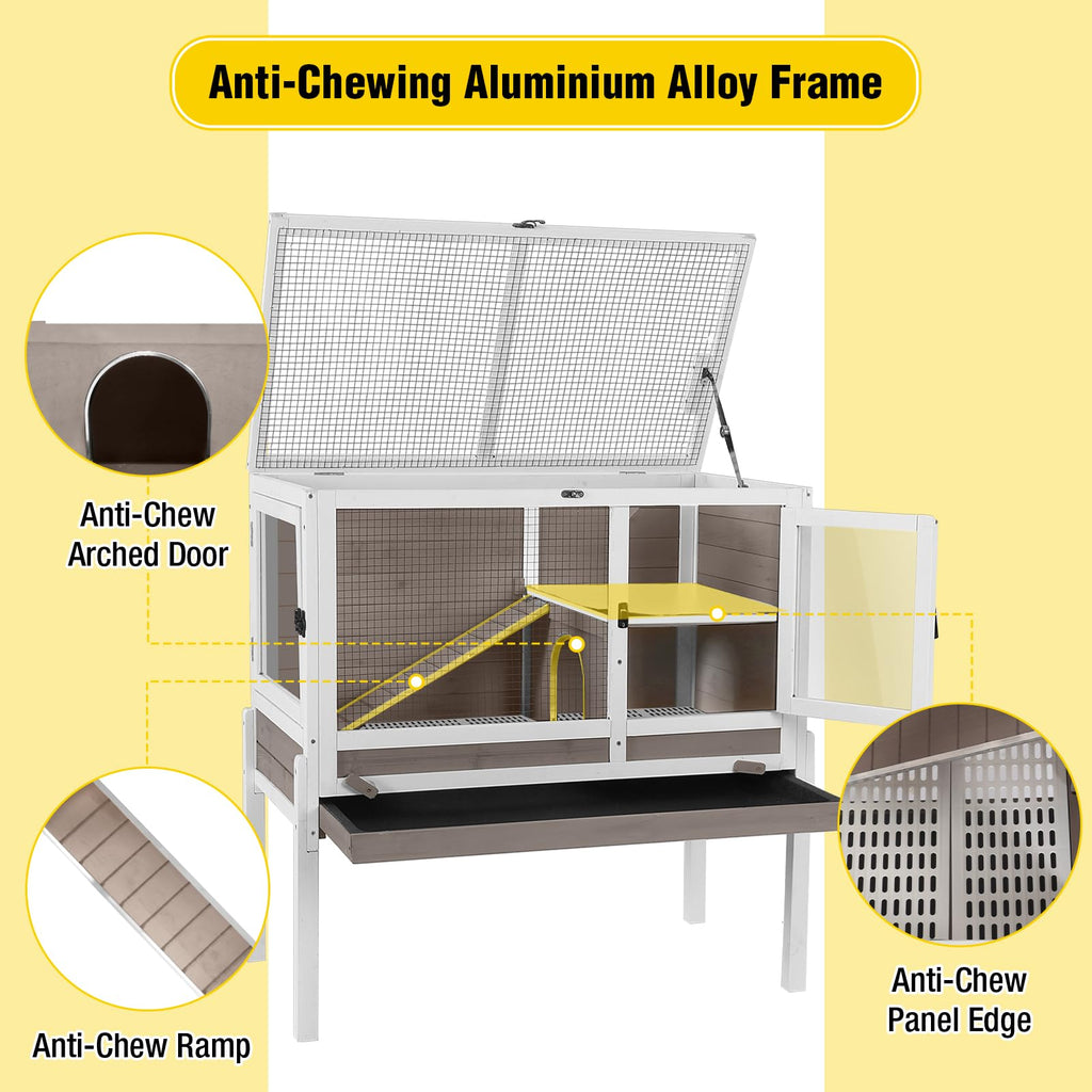 2-Story Indoor Rabbit Hutch Guinea Pig Cage with Stand L8911