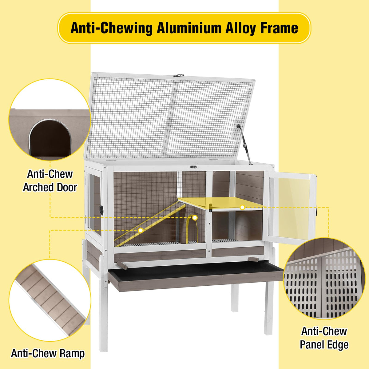 2-Story Indoor Rabbit Hutch Guinea Pig Cage with Stand L8911