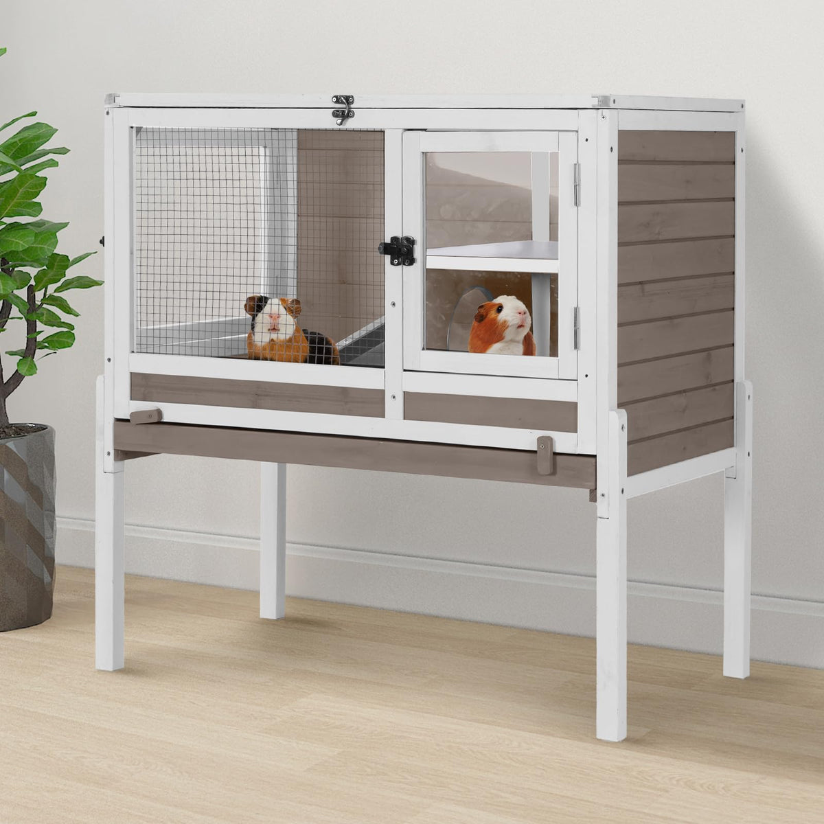 2-Story Indoor Rabbit Hutch Guinea Pig Cage with Stand L8911