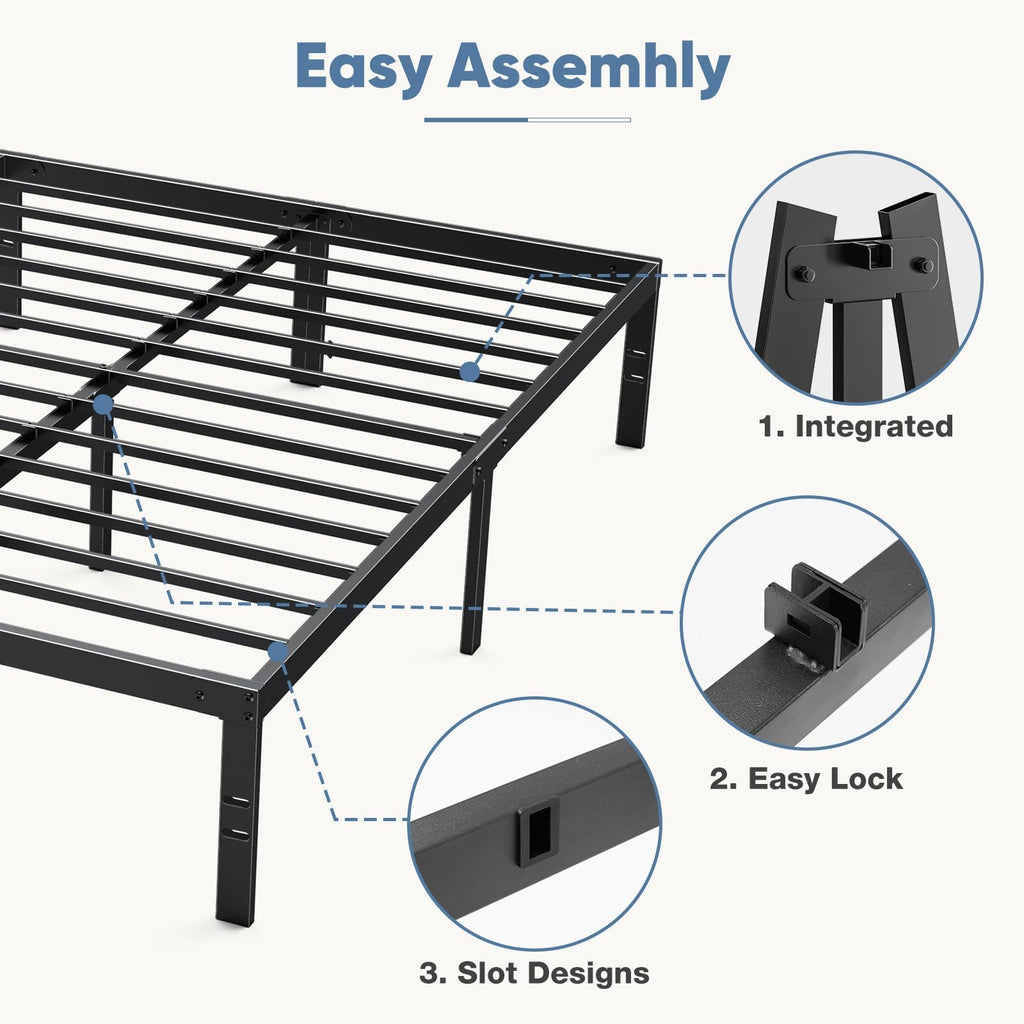 Full 12 Inch Metal Platform Bed Frame D411