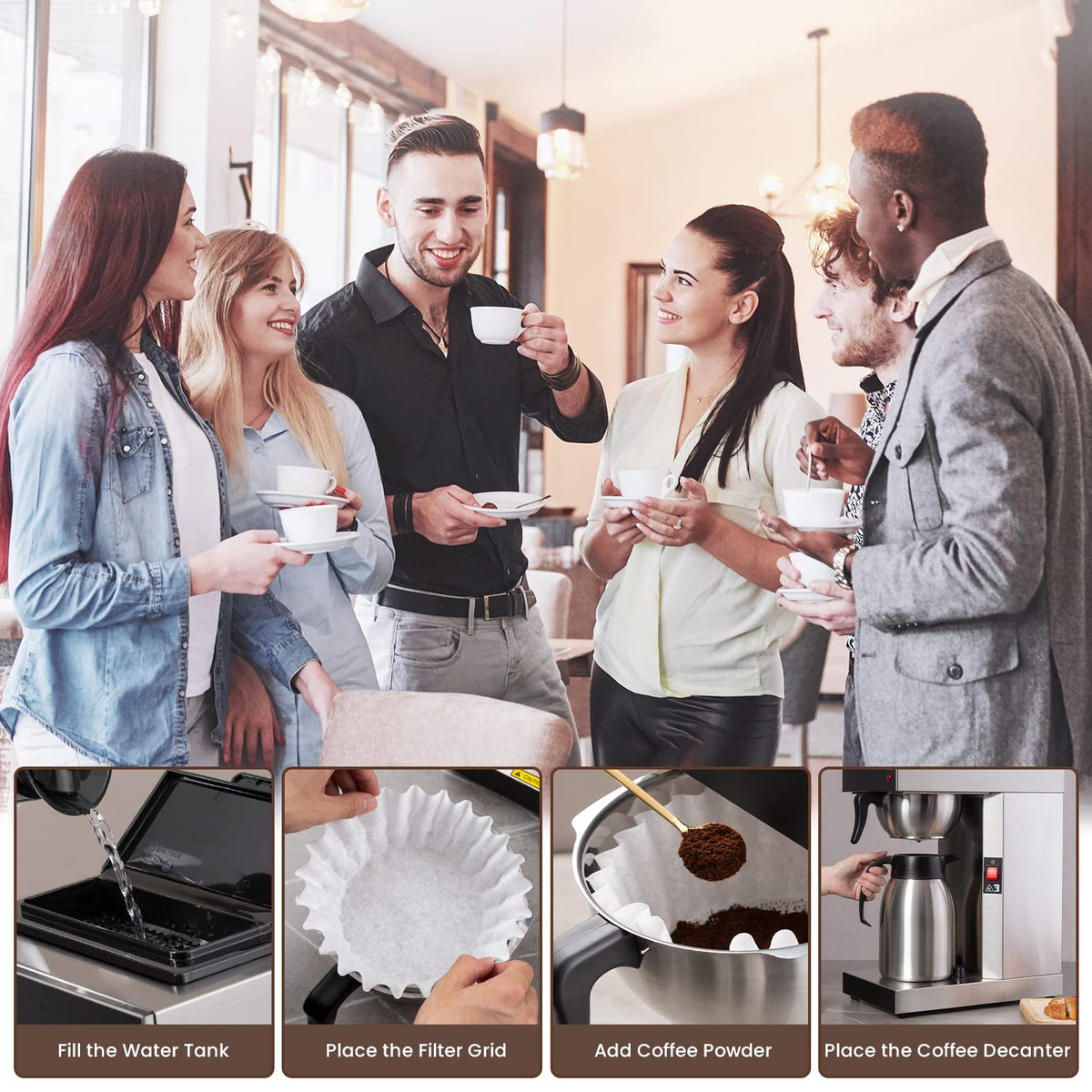 12-Cup Commercial Coffee Maker with Thermal Carafe E6422