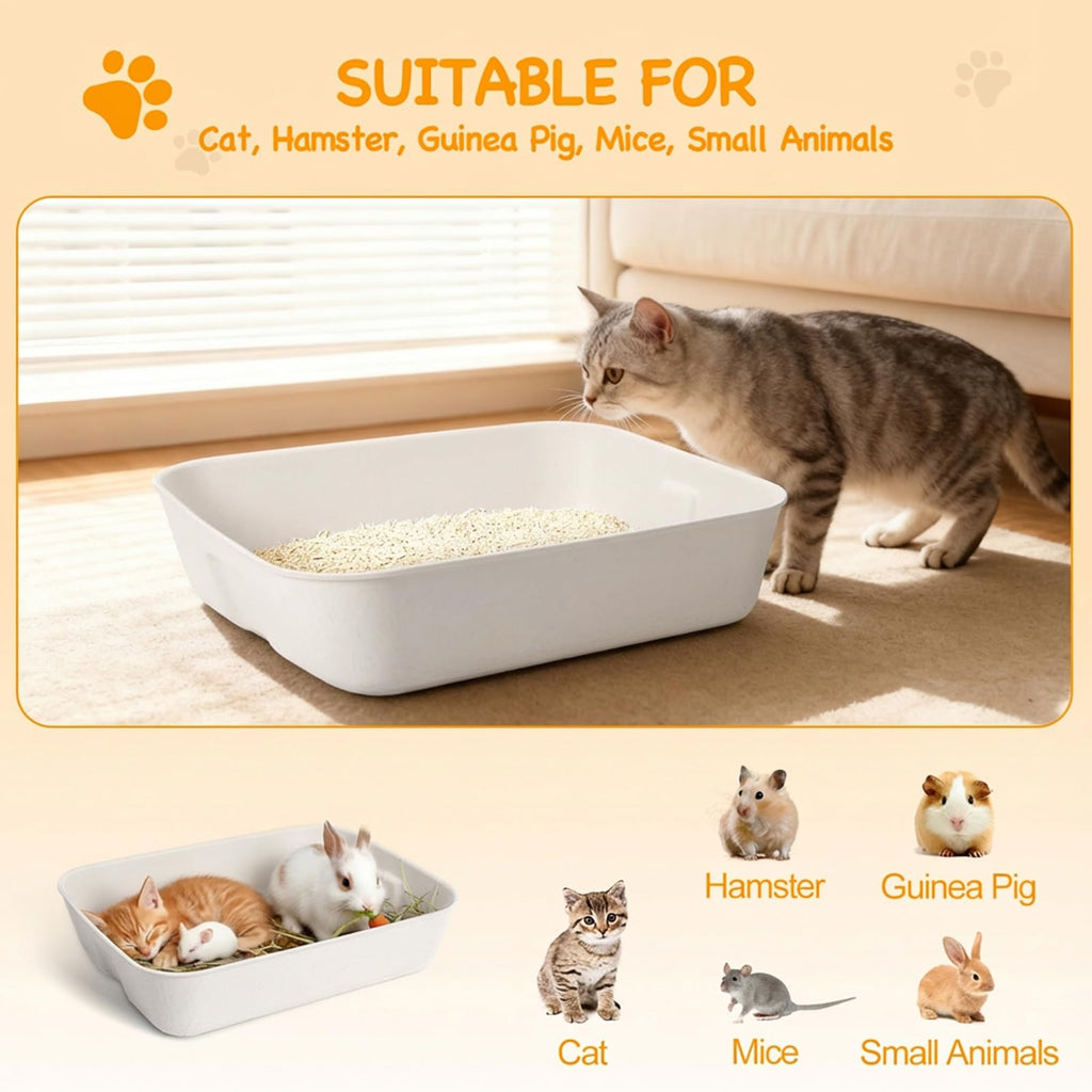 Disposable Cat Litter Boxes White Large 6-Pack T4483
