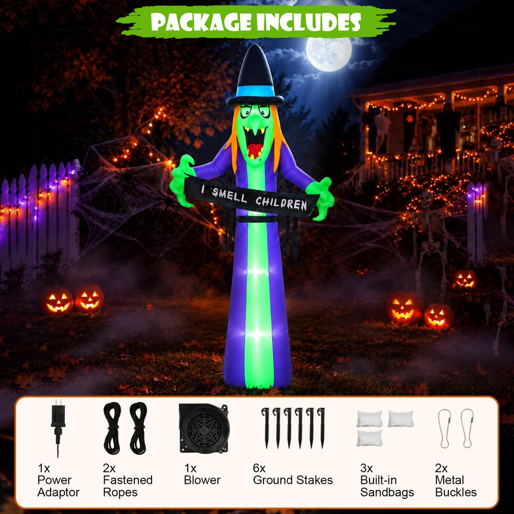 8FT LED Inflatable Witch Yard Decor K951362
