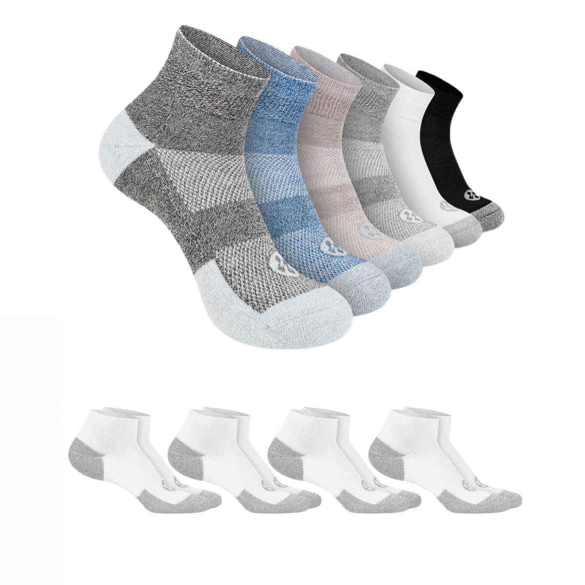 Diabetic Socks for Men, 10 Pairs Ankle & Low Cut Size 9-15 A5827