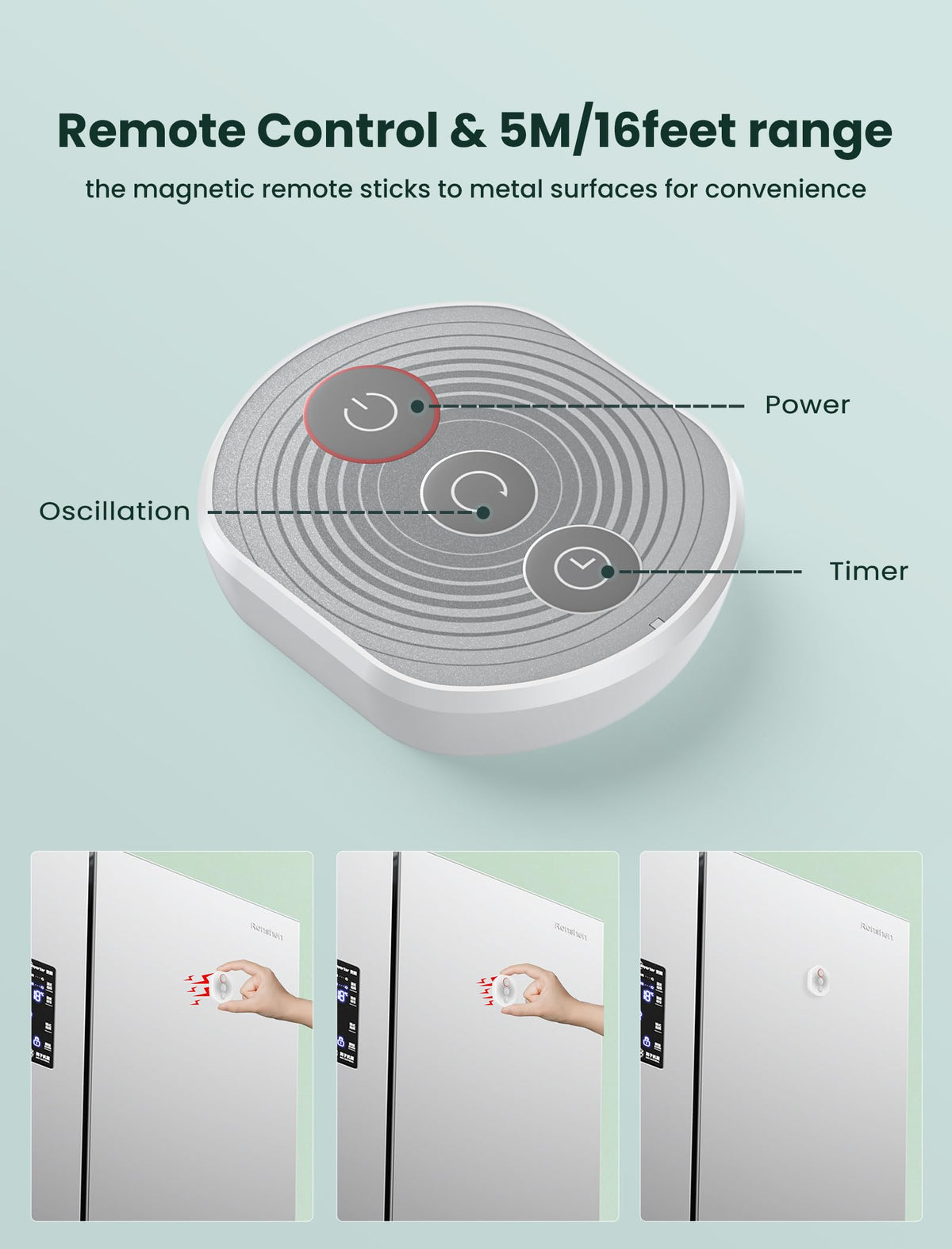 Wall Mounted Oscillating Fan with Remote and Timer, 8.5 Inch 4 Speeds O756
