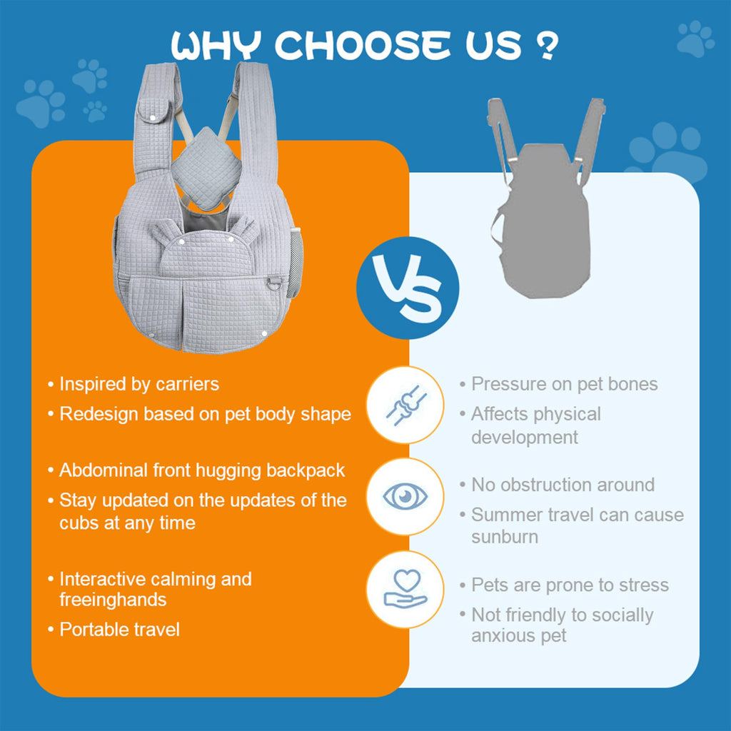 Portable Pet Front Backpack for Small Dogs and Cats O255