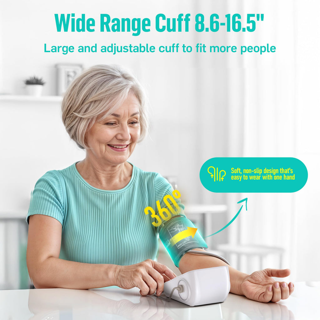 Upper Arm Blood Pressure Monitor with Wide Range Cuff, Grey N111