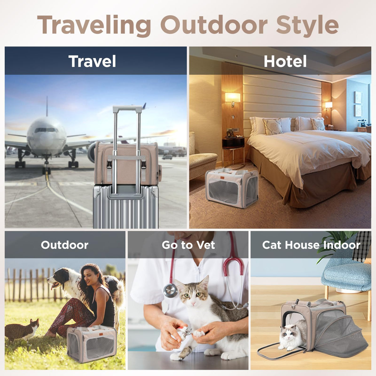 Airline Approved Soft Expandable Pet Carrier P2037