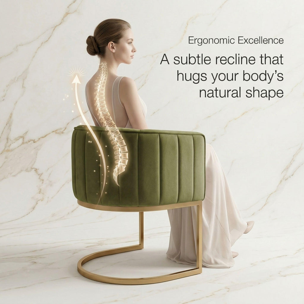 Olive Green and Gold Velvet Dining Chairs Set of 2 Z658