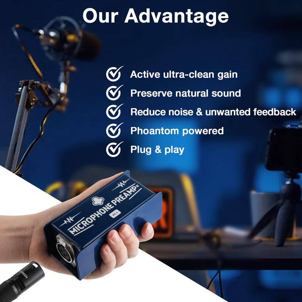 Dynamic Mic Preamp Gain Booster V822