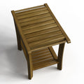 Teak Wood Shower Bench with Shelf & Arms S62877