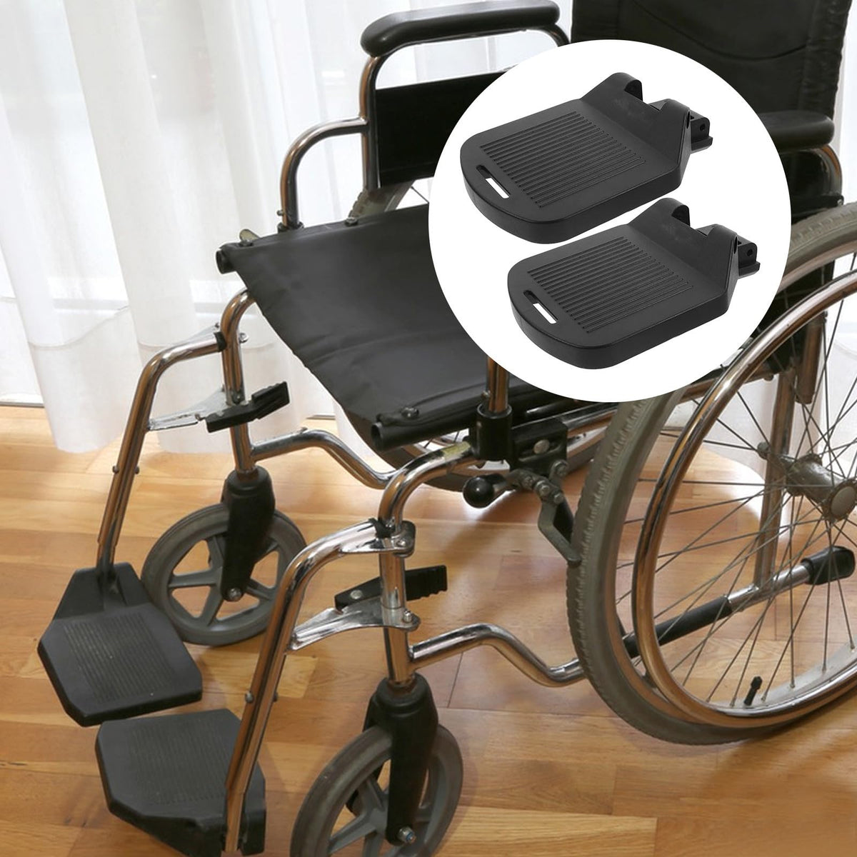 2pcs Adjustable Heavy Duty Wheelchair Footrest P848