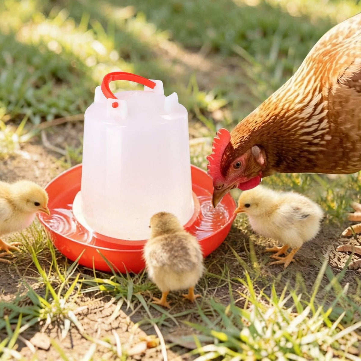 4-Pack 1L Poultry Waterer with Handle C572