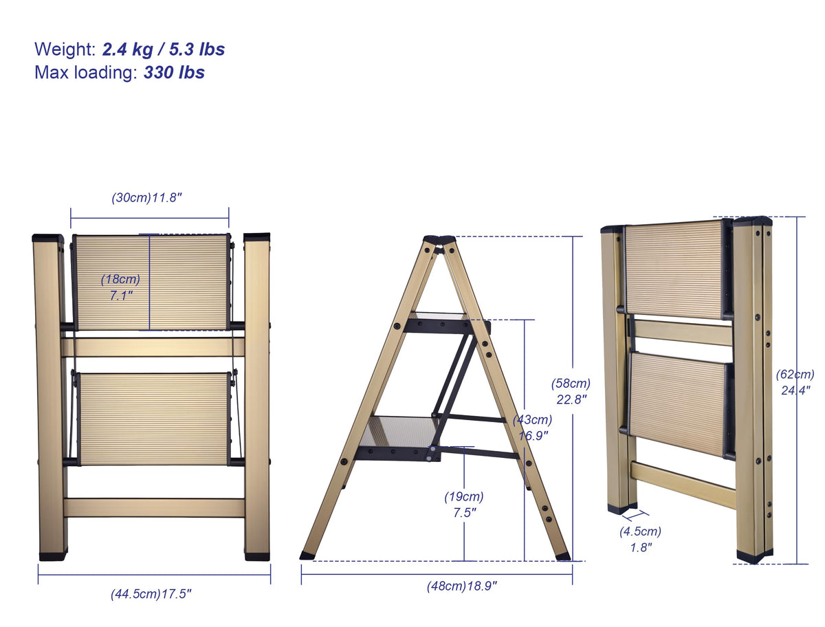 Foldable Aluminum Step Stool N350