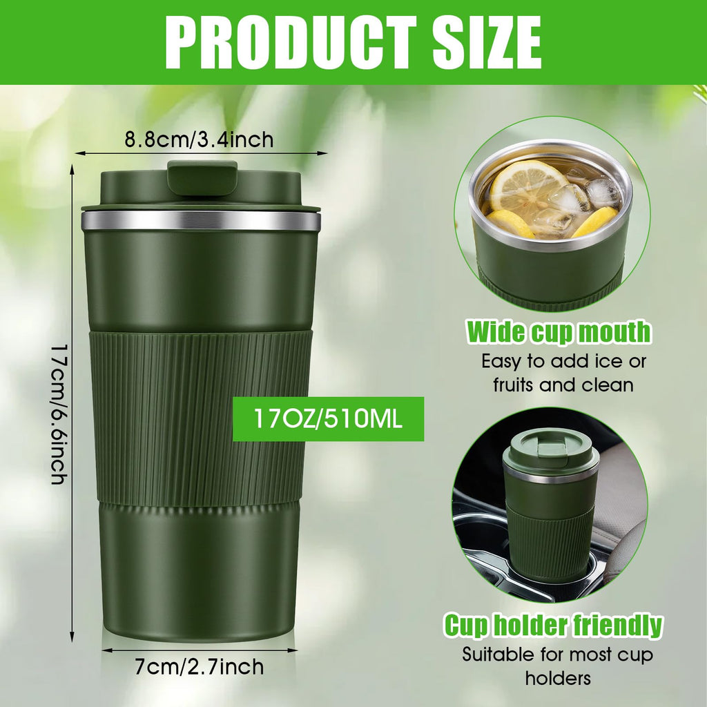 4 Pack 17oz Stainless Steel Insulated Coffee Mug with Lid P5480