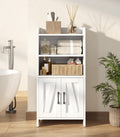 White Small Bathroom Storage Cabinet with 2 Doors and Shelves W975914