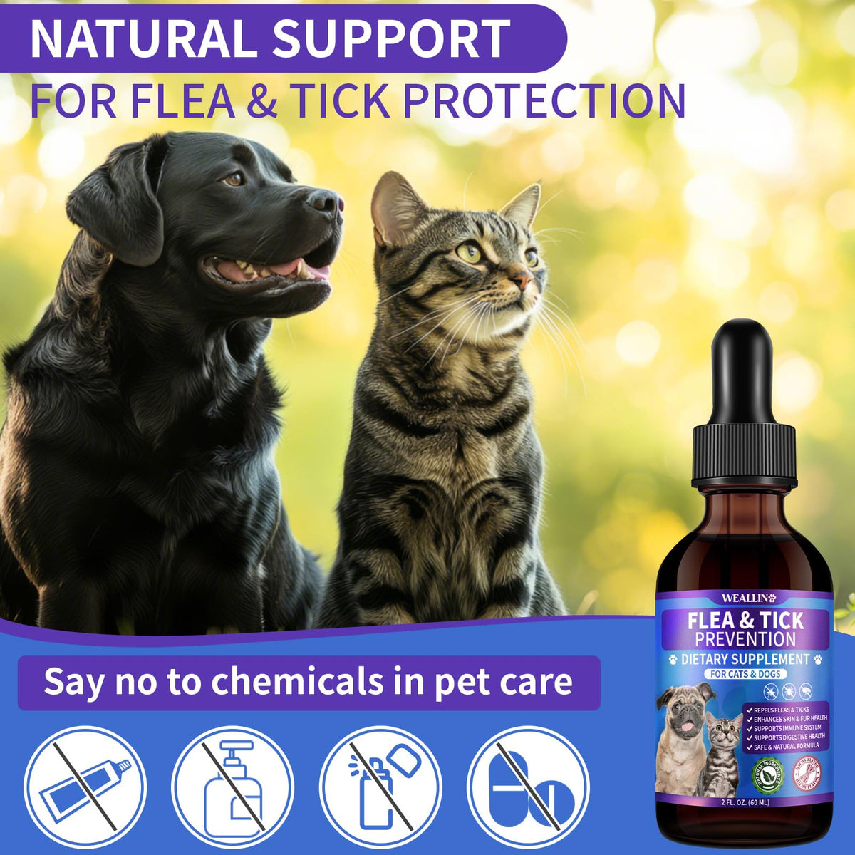 Flea and Tick Support for Dogs and Cats 60ml D54248