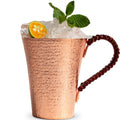 Copper Hand Hammered Ice Tea Cup with Handle 15 OZ D595534
