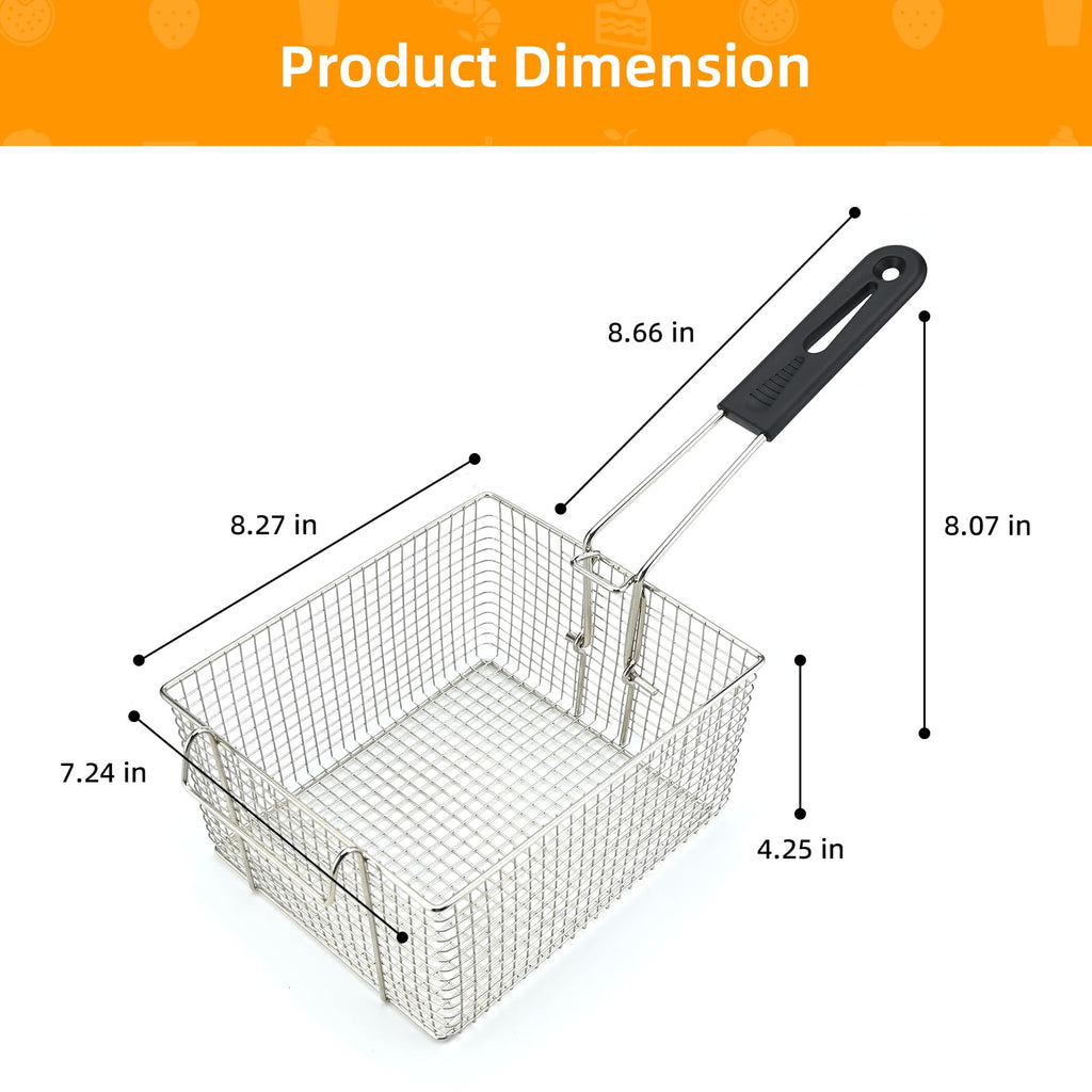 Electric Fryer Basket with Rubber Handle Grip, 2 Pcs J833028