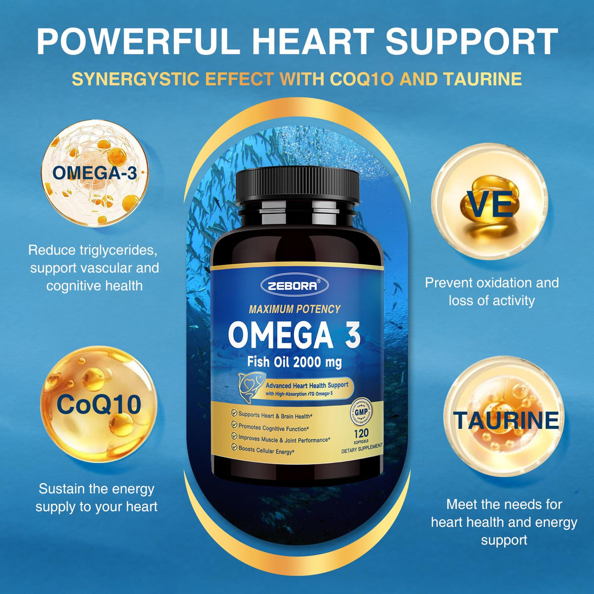 Omega 3 Fish Oil 2000mg 120 Softgels H7491