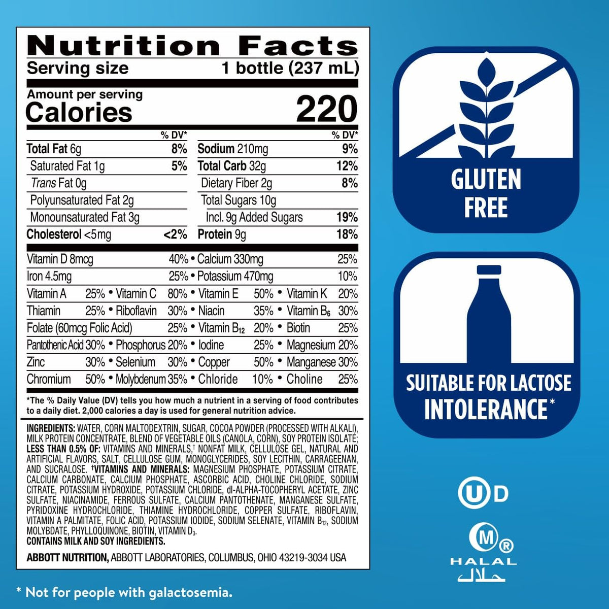 Dark Chocolate Nutrition Shake 9g Protein 24 Pack T452663