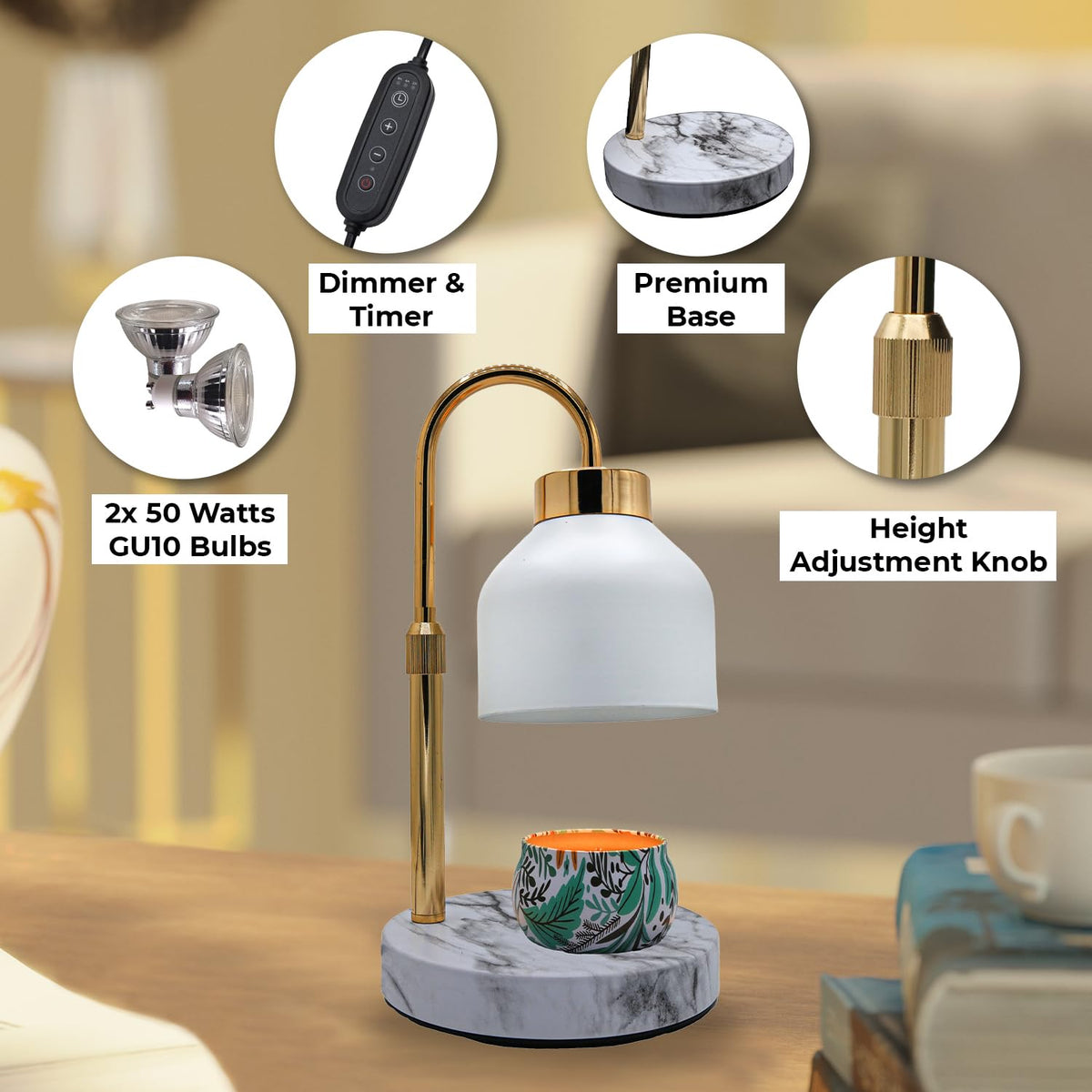 Candle Warmer Lamp with Timer & Dimmer O53311