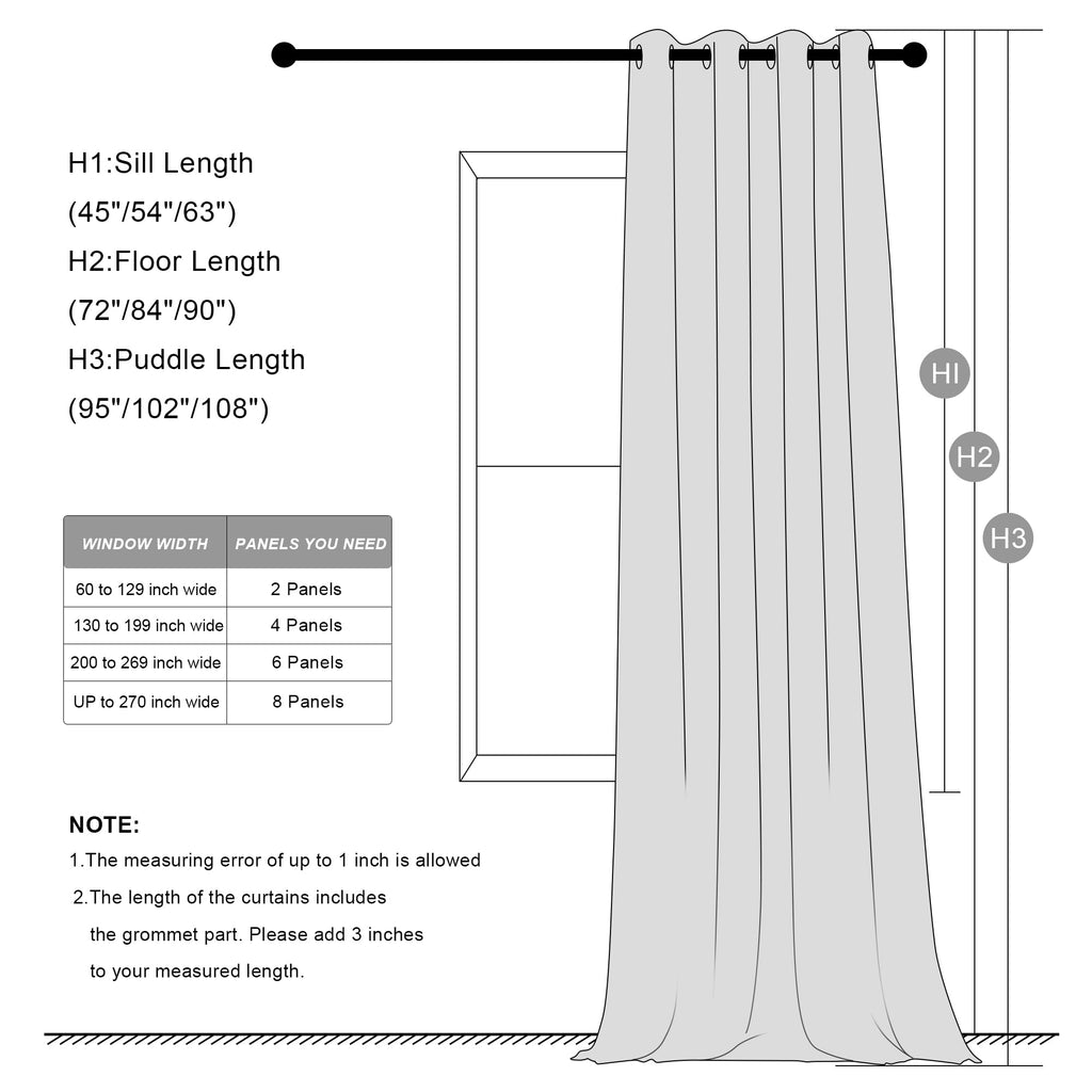 Linen Blackout Curtains 84 Inches Long 2 Panels Set V151540
