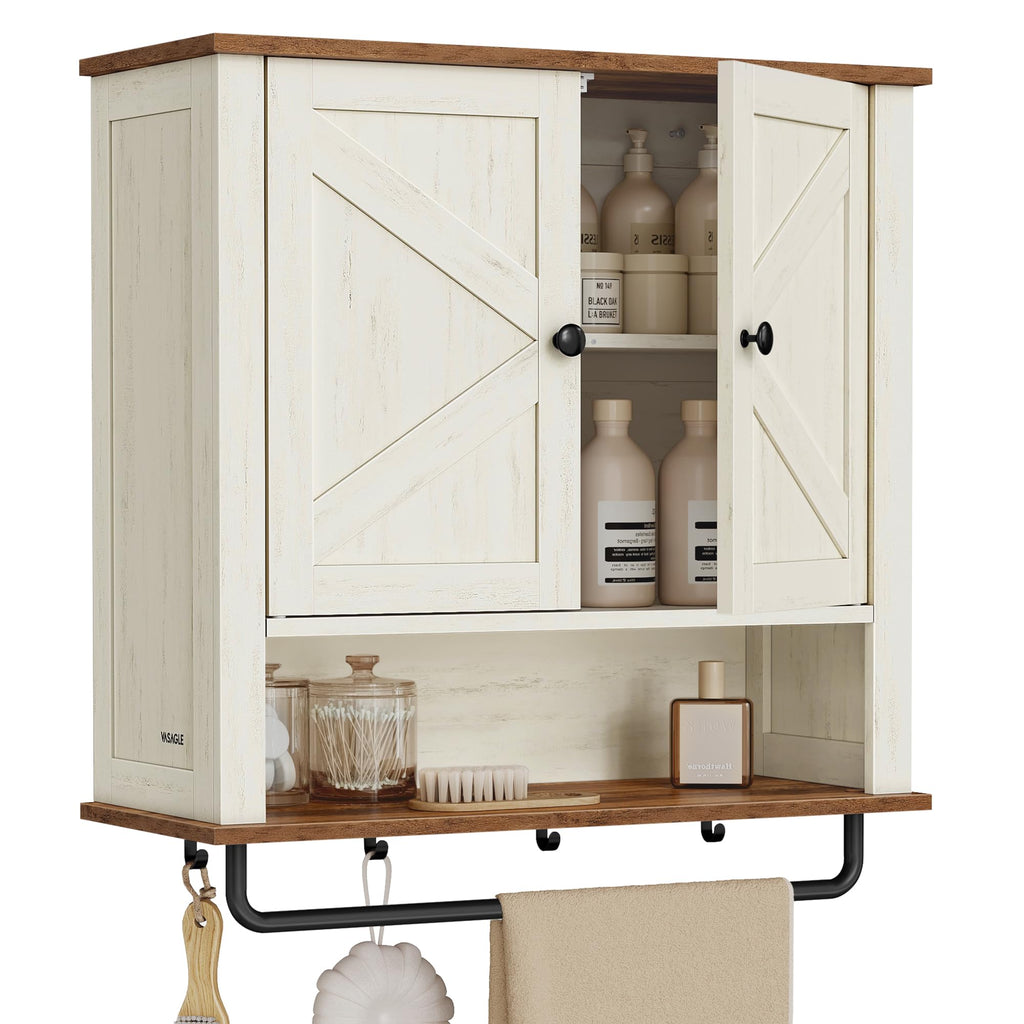 Wall-Mounted Bathroom Cabinet with Towel Bar Y6750