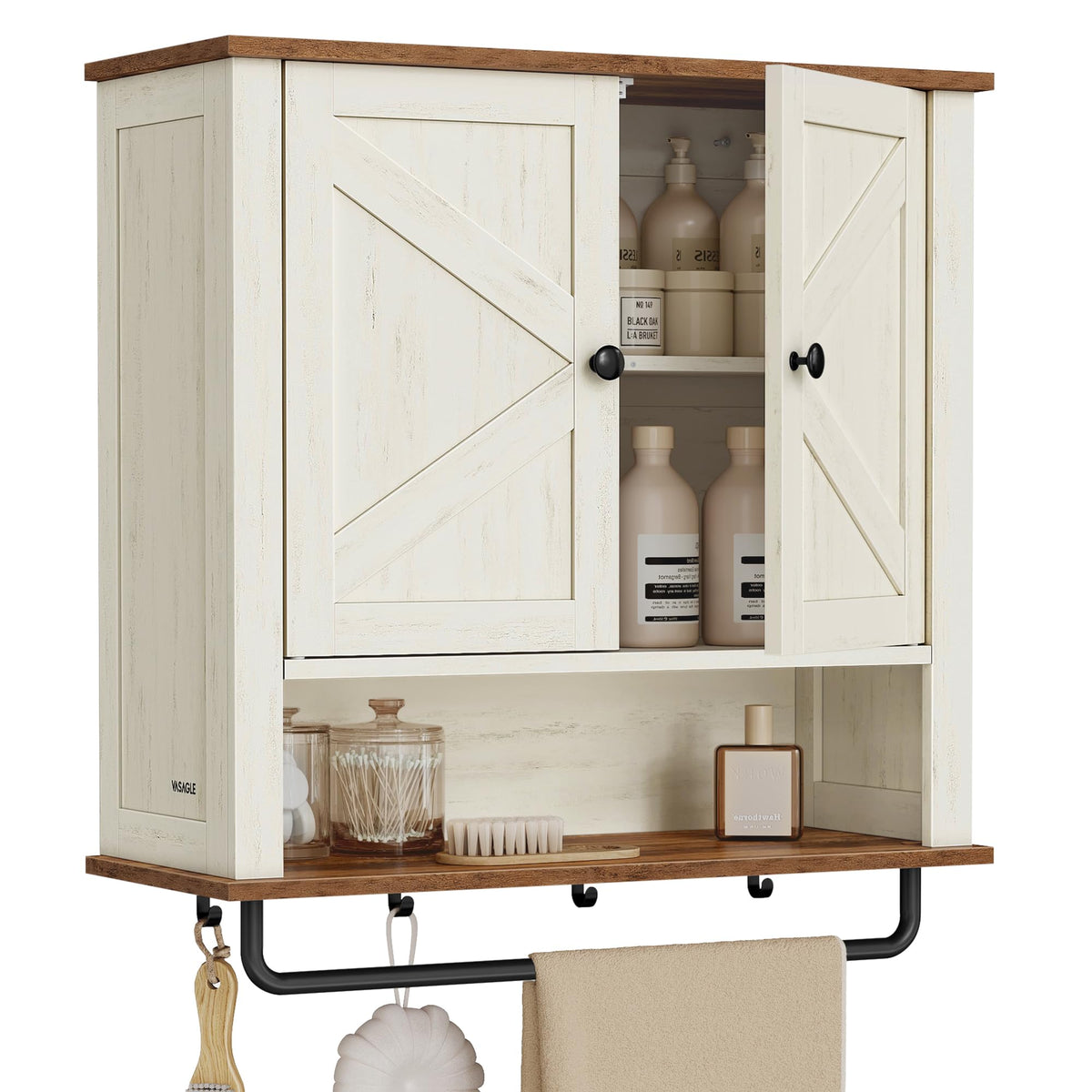 Wall-Mounted Bathroom Cabinet with Towel Bar Y6750