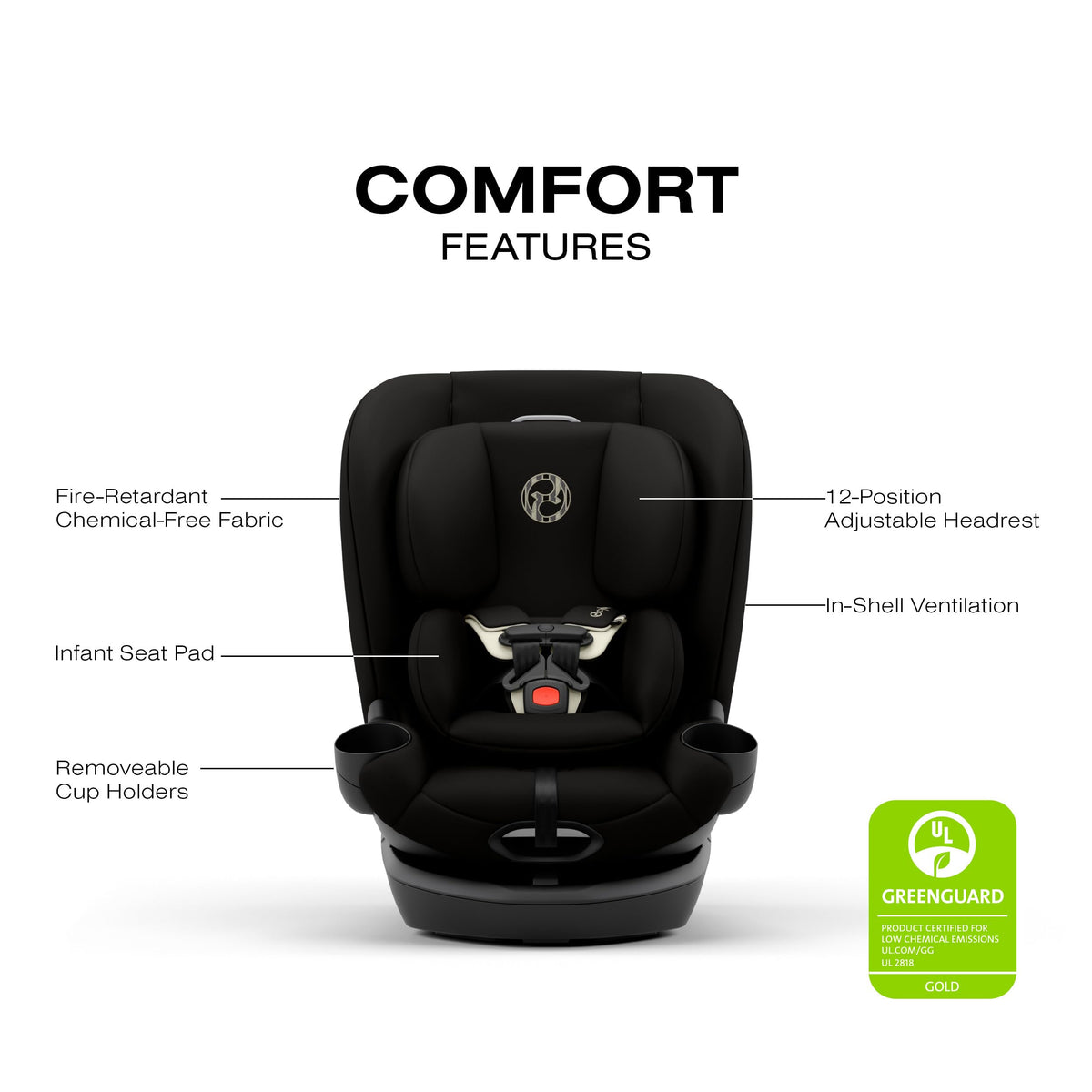 Black 360 Rotating Convertible Car Seat T9572
