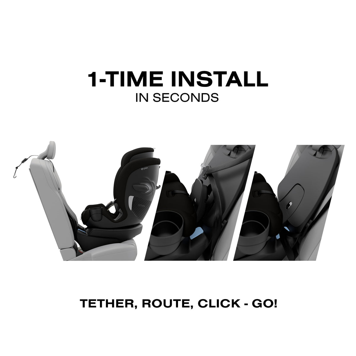 Black 360 Rotating Convertible Car Seat T9572