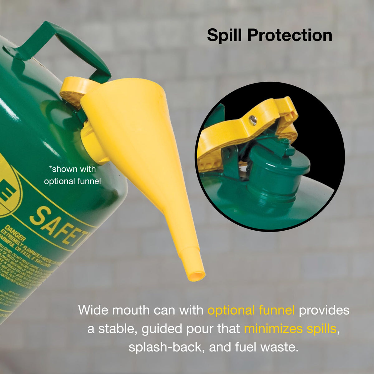 5 Gallon Type I Green Safety Gas Can H624