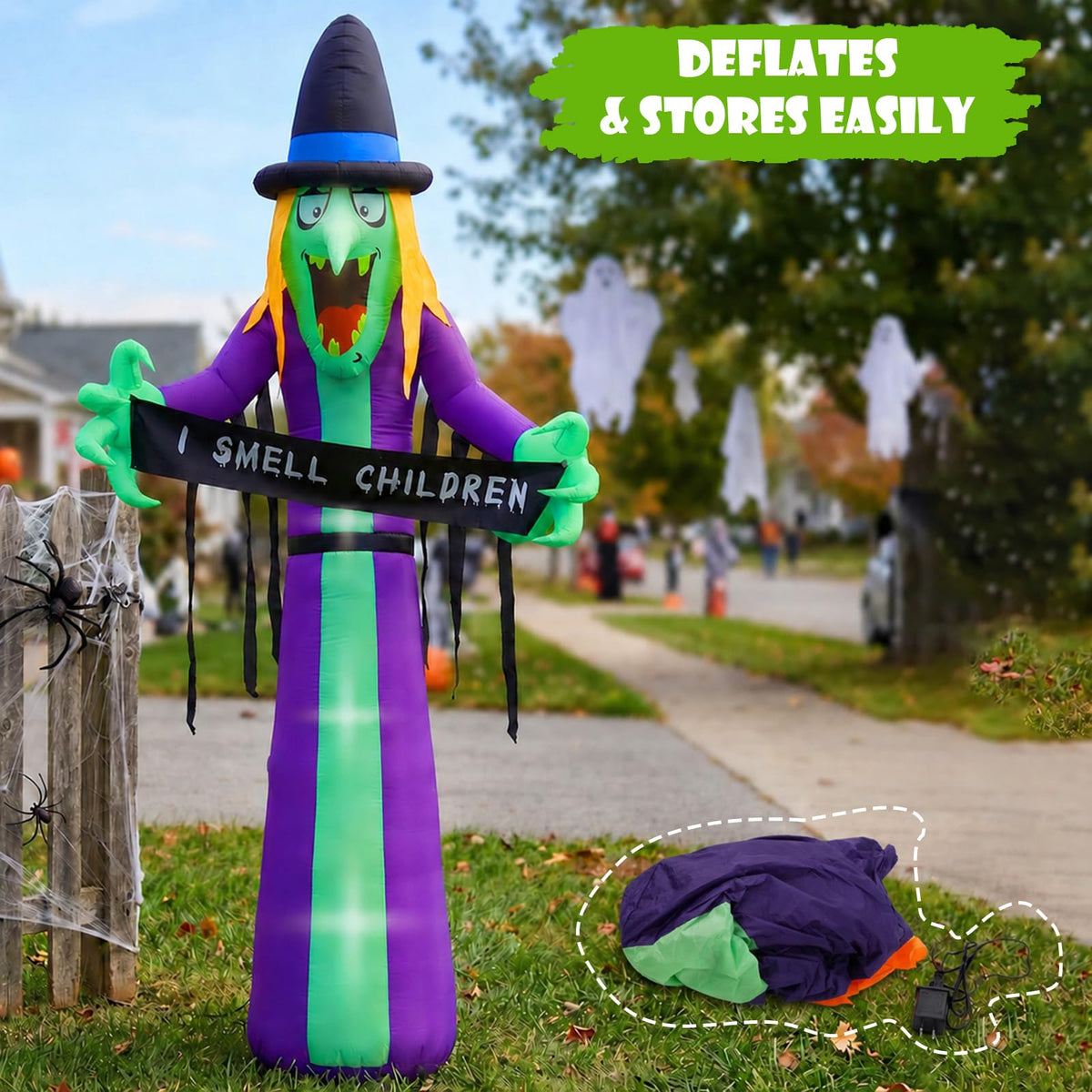 8FT LED Inflatable Witch Yard Decor K951362