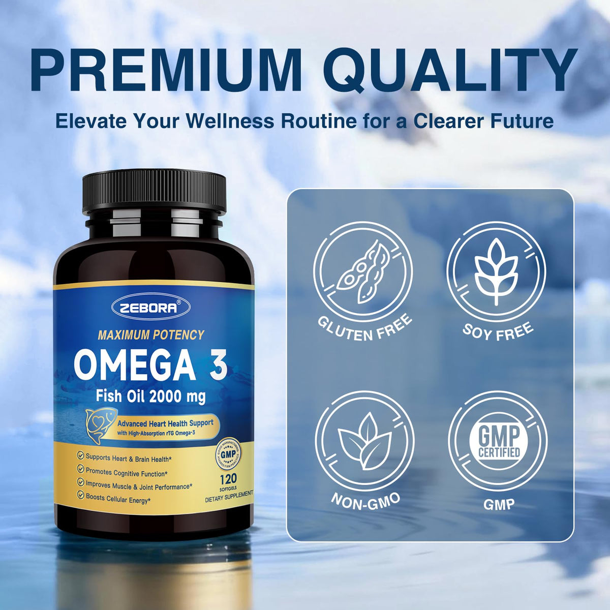 Omega 3 Fish Oil 2000mg 120 Softgels H7491