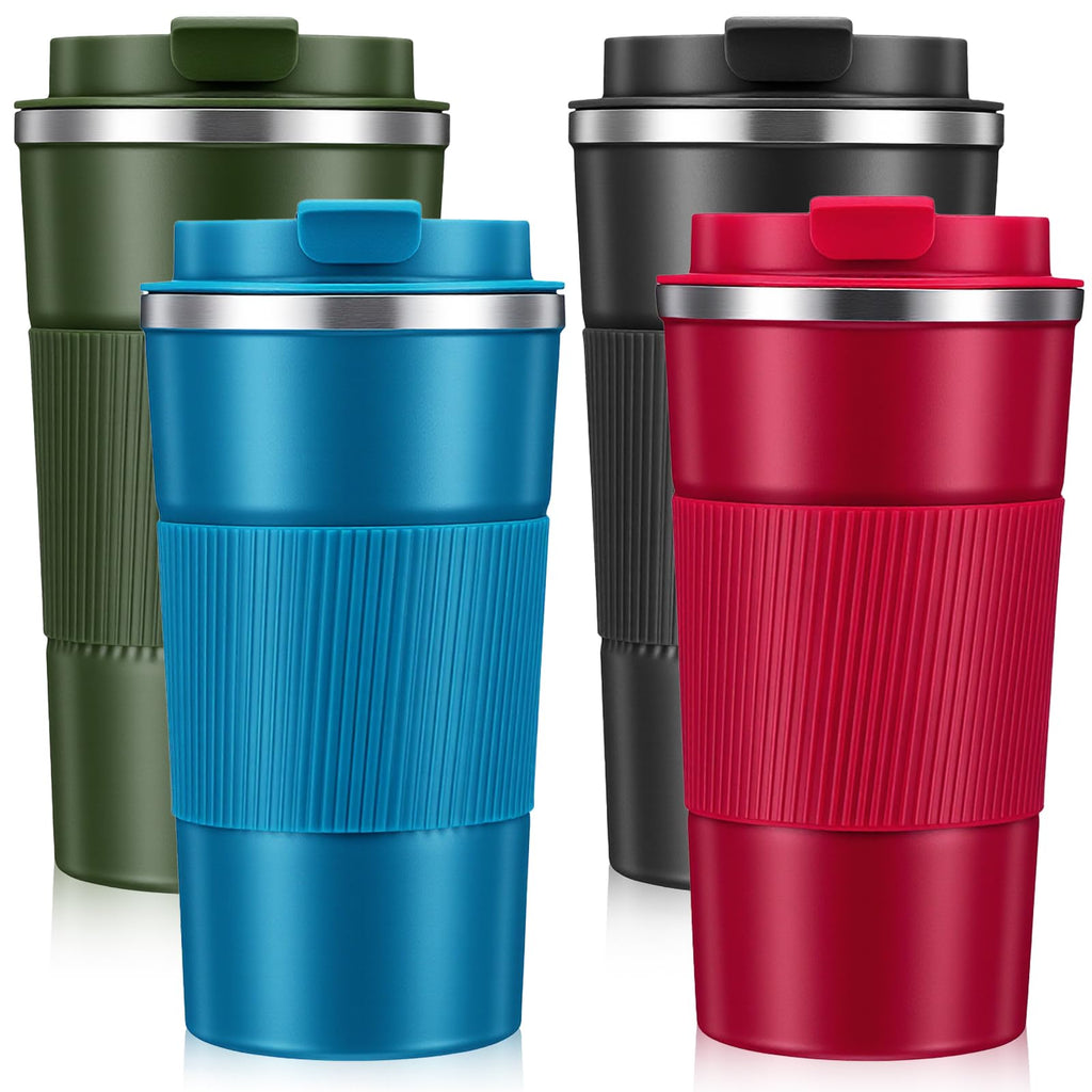 4 Pack 17oz Stainless Steel Insulated Coffee Mug with Lid P5480