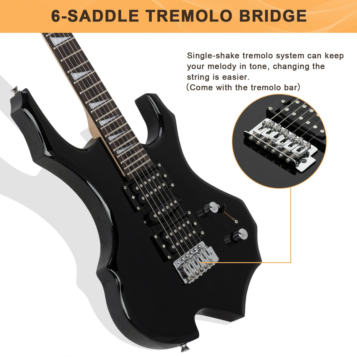 Black Electric Guitar with Accessories Pack L551039