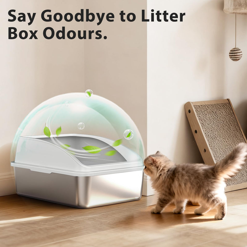 Stainless Steel Litter Box with Lid W78649