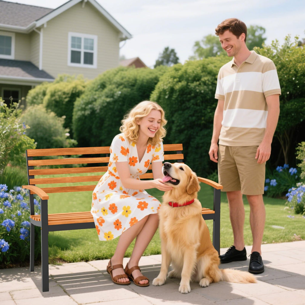 Acacia Wood 2-Person Outdoor Bench U9861